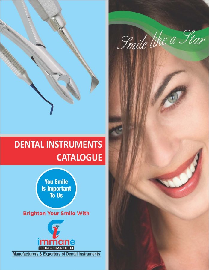 Cover of Immane Corporation's dental instruments catalogue